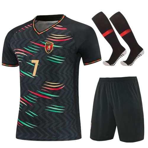 Youth Soccer Jersey for Boys Girls Kids Uniform childrens sportswear Shirt Birthday Gift Set (8-9years)