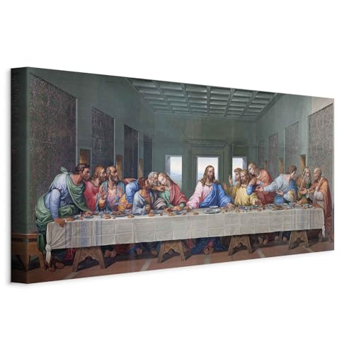 murando - Quadro Fonoassorbente Ultima Cena 140x70 cm 1 Pezzo - Canvas - Quadri Acustici XXL Grandi - Pannelli Fonoassorbenti Decorativi - Decorazione da Parete Soggiorno - n-B-10022-b-a