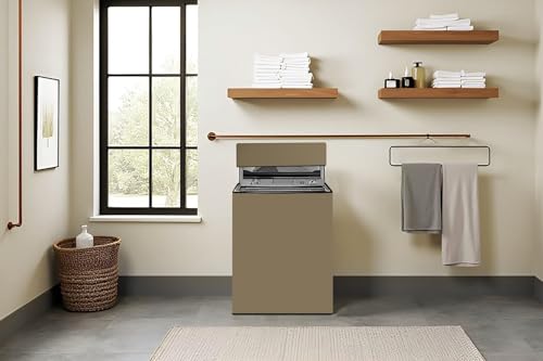 Image of Stylista Polyester Washing Machine Cover Compatible for Godrej 7.5 KG Fully-Automatic Top Loading WTEONALLUREEC7.5ROGRCAN, Beige