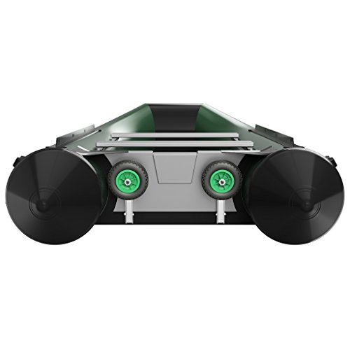 SUPROD Slipräder Heckräder Schlauchbooträder klappbar EIN-Hand Bedienung Edelstahl V4A HD200, schwarz/grün