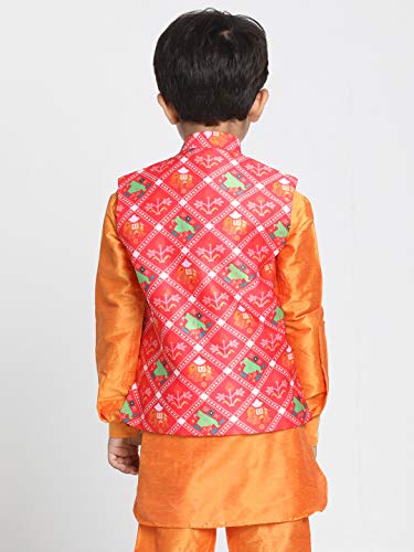 Image of JBN Creation Light Blue Cotton Silk Blend Boys Nehru Modi Jacket