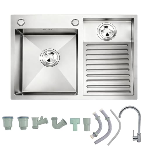 Fregadero de acero inoxidable ideal para lavadero exterior y jardín independiente