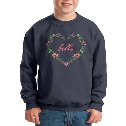 Sweatshirt enfant fleurs calligraphie anti-pillage pull durable coton - 2