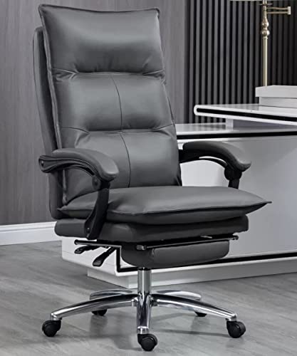 YRYRYW Sillón ejecutivo reclinable para computadora con reposapiés, có silla para juegos extra acolchada, silla reclinable giratoria de 360°, silla de trabajo resistente para oficina en casa Household