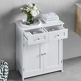 Bath Vida Priano Szafka łazienkowa, 2 szuflady, 2-drzwiowa, szafka do przechowywania, szafka stojąca, biała