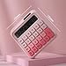 Mavaol Pink Gradient Desktop Calculator Big Buttons Solar Energy 12 Digits Battery Operated Desk Calculator (Rosa)