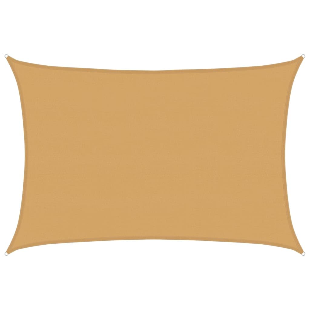 vidaXL Vela Parasole 160 g/m² Rettangolare Sabbia 5x6 m in HDPE, vela ombreggiante, ombra da patio, tettoia ombreggiante, vela da giardino, tettoia
