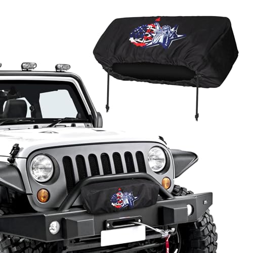 Winch Cover Heavy Duty UV-Resistant Waterproof & Dust-Proof Cover for 8500-17500 Lbs Scalable Electric Winches Fits Jeep/ATV/Boat/Trailer (Statue of Liberty)