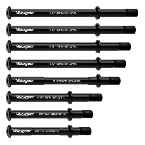 Axe traversant VTT 12mm rigide et léger en aluminium M12 x 1.0mm pour axe de roue arrière