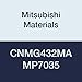 Mitsubishi Materials CNMG432MA MP7035 Carbide CN Type Negative Turning Insert with Hole, Coated, Rhombic 80?, Grade MP7035, 0.5" IC, 0.187" Thick, 0.031" Corner Radius, MA Breaker (Pack of 10)