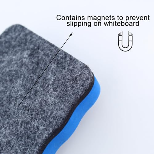 2 Stück Whiteboard-Radierer, magnetischer Whiteboard-Radierer, Schwamm mit magnetischem Radiergummi, EVA, Schreibtafeln, 10,5 x 5,5 cm (blau)