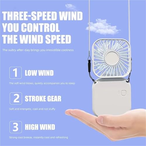 Ventilador de cuello portátil y de mano recargable para viajes 4