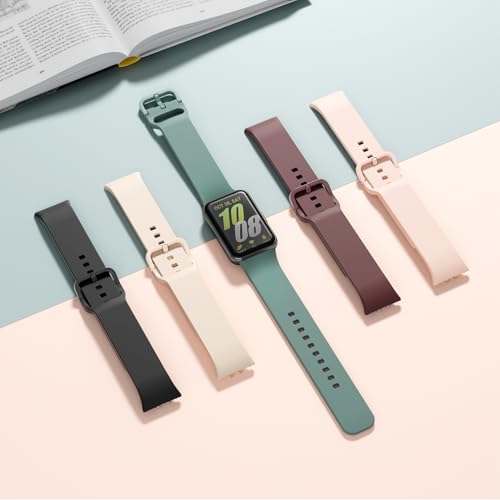 Wizvv 5 Stück Silikon Armband kompatibel mit Samsung Galaxy Fit 3, Weich wasserfest Sport Uhrenarmband für Samsung Galaxy Fit 3 SM-R390 Damen und Herren