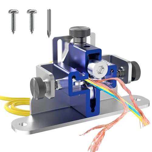 Nelyrho Manual Wire Stripper Machine, 15-1/0 AWG Portable Wire Stripping Machine, Craftsman Wire Stripping Tool for 1.45-8.25 mm Copper Scrap Wire Recycling, 4 Channel Cable Stripper, BXJ-100-NEW