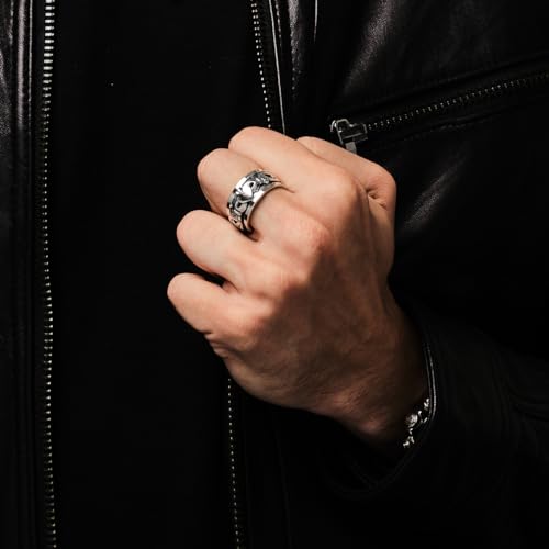 Women's Men's 925 Sterling Silver Claddagh Spinner Ring Celtic Band Spin Ring for Men and Women | Silver Ring Size 8-132