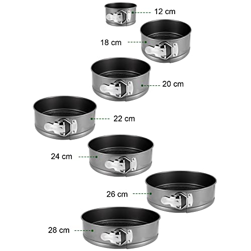 PINGEUI 7 Sizes Cake Tins Set, Non-Stick Springform Cake Tins with Removable Bottoms - Image 2