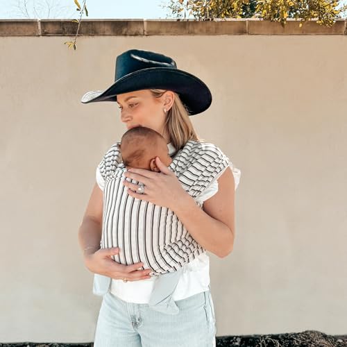 Image of Moby Baby Wrap Carrier Classic for Newborns to Toddlers (8-33lbs), Infant Sling Carrier, Lightweight & Hands Free Design, Adjustable for All Body Types (Heirloom Stripe)