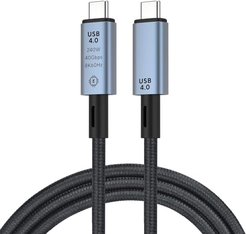 Image of MICROWARE USB 4 Cable for Thunderbolt 4 Cable 40Gbps 240W 3.3FT [USB-IF Certified], 8K@60Hz 4K@144Hz, PD 3.1 Fast Charging Compatible with Thunderbolt 4 /3, iPhone 15, Mack-Book, Monitor eGPU SSD