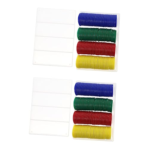 BRIGHTFUFU Small Poker Chips 320pcs Blank Chips Counting Discs Cards Game Accessory