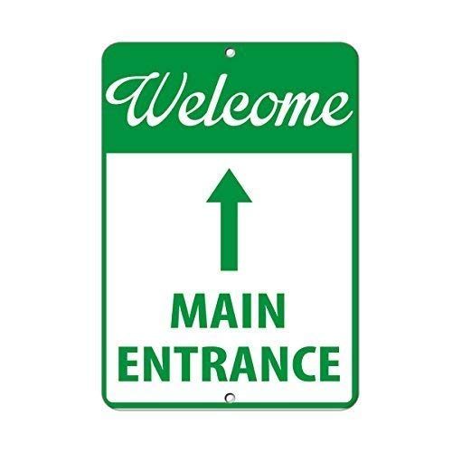 Cartello Metallico Per Esterni 20x30 Cm Con Scritta 'Welcome, All Visitors Please Check In At Office' – Decorazione Da Parete