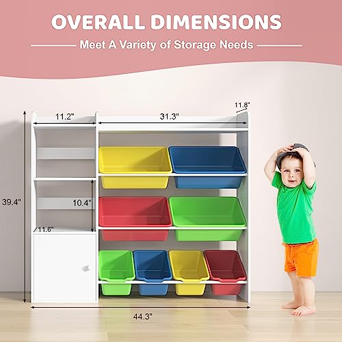 image for Xilingol Kids Toy Storage Organizer, 4-Tier Toy Organizers W/8 Removab