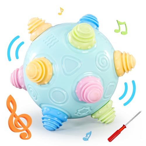 VANLINNY Baby Toy-Bumble Ball for Babies Toddlers Toy Ball Dancing Bumpy & Interactive Sounds Crawl Best Bouncing Sensory Learning Gift for 3+ Year Old Boys&Girls.