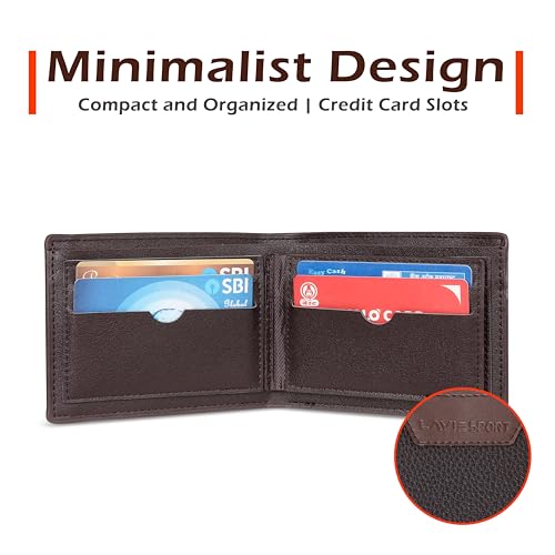 Image of Lavie Sport Men's Xavier Wallet | 5 Card Slots | Biofold Wallet | Synthetic Leather | Purse for Men