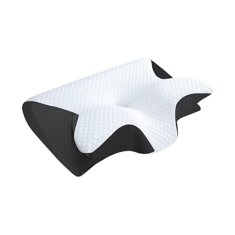 OrthoSleep –Almohada Cervical Ergonómica con Memoria de Forma y Funda Lavable para Relajar Cuello y Hombros