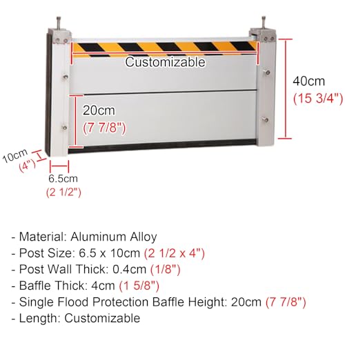Barrière de contrôle des inondations en aluminium avec bouclier réutilisable - 8