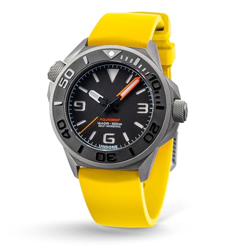 Image of UNDONE Aquadeep Automatic Dive Watch for Men 43mm 500M Water Resistance Wristwatch Diver for Men with Rubber Strap