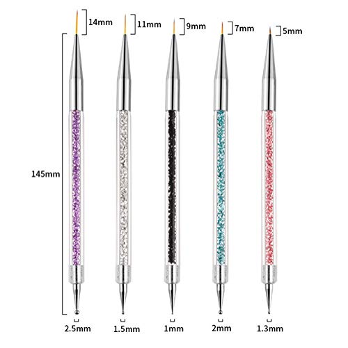 image for SUMAJU 5 Pcs Nail Painting Brush Set, Nail Liner Nail Art Brushes Acry