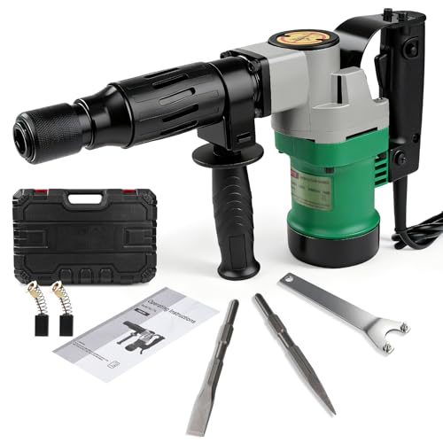 Abbruchhammer Stemmhammer, 1400W 30Joule Bohrhammer SDS Plus Betonhammer Betonbrecher Mit SpitzmeißEl, FlachmeißEl, 3600 BPM SDS-MaxElektroabbruchhammer Mit Anti-Vibrationshandgriff FüR Beton