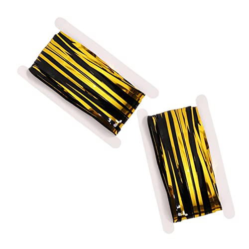 ABOOFAN 6 Peças Cortina De Chuva De Preto Cortina Preta e Dourada Cortina De Ouropel Metálico Cortin