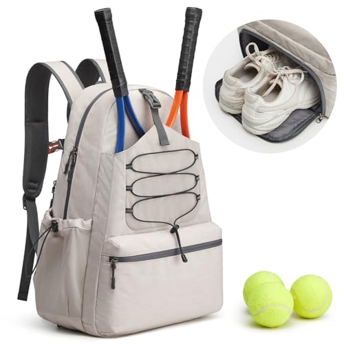G4Free Bolsa de Tenis, Mochila de Tenis para Mujeres y Hombres, Bolsa Grande de Pickleball, Capacidad para 4 Raquetas con Compartimento para Zapatos