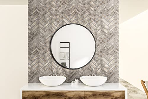 Carrelage de douche anti-glisse en mosaïque d'argile à chevrons