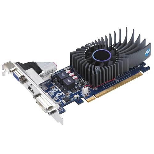 SIMPLETEK - Low-Profile PCIe x16 Grafikkarte mit 1 GB GDDR3 128-Bit, HDMI/DVI/VGA-Ausgänge, geräuscharme Kühlung (Generalüberholt)