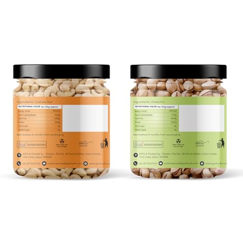 Image of Goshudh Cashew 250g + Pistachio 250g Combo Pack | Boost Energy & Immunity, Healthy Protein Snack (500gm Combo Pack)
