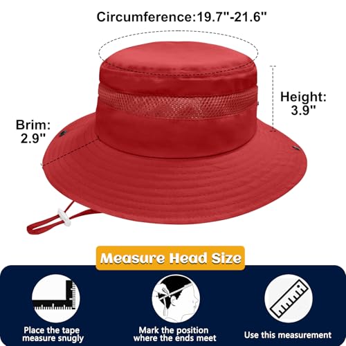 Image of Outdoor Kids Sun Hat for Boys Girls Wide Brim Mesh Bucket Hat UPF 50+ Sun Protection Breathable Summer Fishing Safari Hat