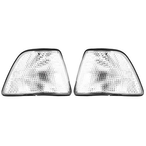 Coppia di Coperture Angolari Bianche per Indicatori di Direzione Lampadine per Auto per Serie 3 318I 325I E36 4DR Sedan & Wagon 92-98