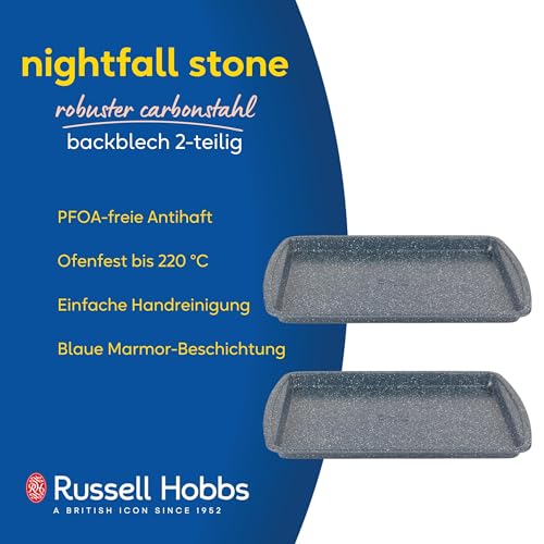 Russell Hobbs Nightfall Stone 2er-Pack Backset - Ofenbackform (38.5 x 2.2 x 25.5cm) Rechteckige Groß Universal Backblech… – Ansicht 2