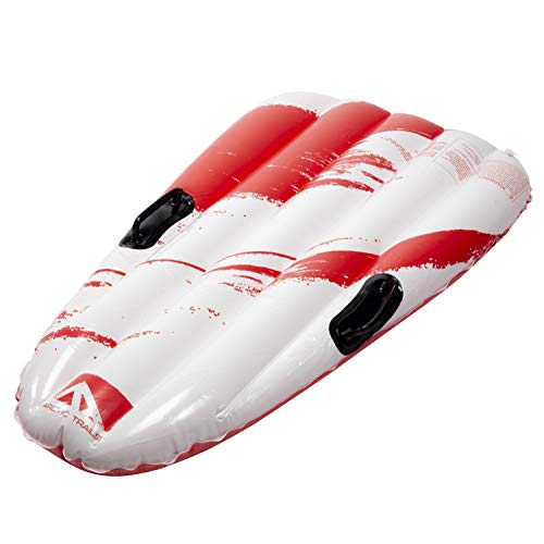 Franklin Sports Arctic Trails Kids Snow Tube Sled - Racer Inflatable 1 Person Winter Inner Tube - Single Seat Sled Kids + Adults - Heavy Duty Snow Racer - Fun Toy - 45 x 28