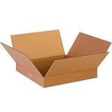 BOX USA B13132 Flat Corrugated Boxes, 13' x 13' x 2', Kraft (Pack of 25)