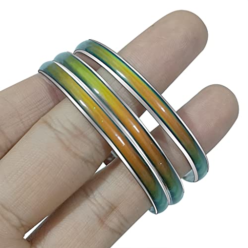 Image of Charm Color Change Mood Bracelet Temperature Sensing Color Changing Stainless Steel Mood Bracelet Thermochromic Bracelets Gift For Girls
