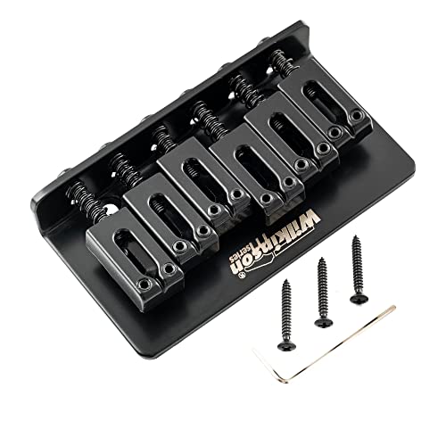 Wilkinson M Series 52,5mm Moderno Hardtail Puente Fijo para Guitarra Eléctrica tipo Strat Tele, Negro