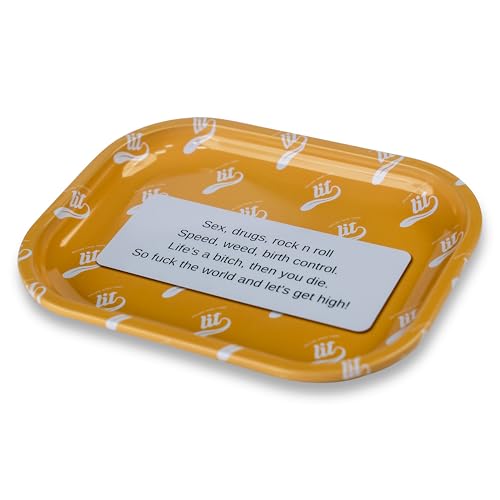 Image of LIT Metal Rolling Tray (Yellow Edition) for Cigarette, Smoking Ash Bowl, Smoke Tray, Size 18x14cm (LITAF Accessories)