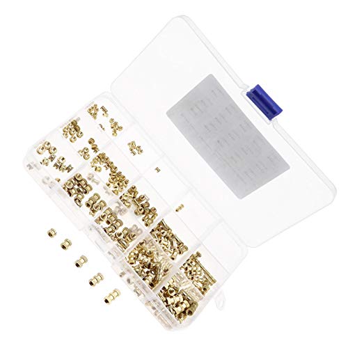 Preisvergleich Produktbild 250 Stücke Messing Rändelmutter Innengewinde M2 / M3 / M4 Insert Einbettmuttern Sortiment Kit