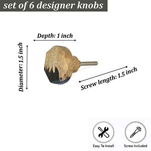Perilla Home Set of 6 Vienna Knobs Kitchen Cabinet Cupboard Door Knobs Dresser Wardrobe and Drawer Pull (Black) - Image 3