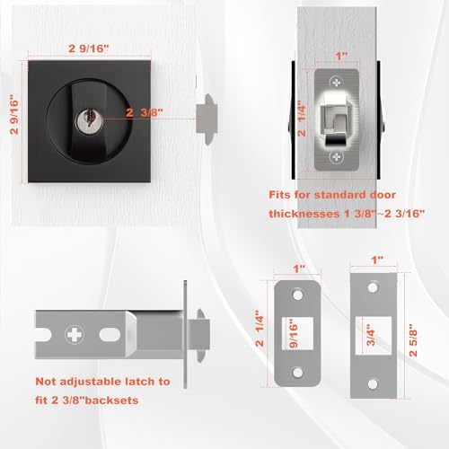 Sliding Door Lock Pocket Door Invisible Recessed Mortise Lock Wooden Silver Black Indicate
