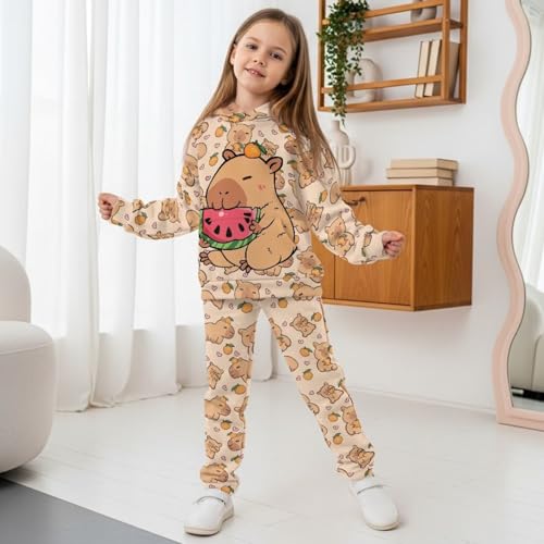 Girls Sweatsuit 2 Piece Sweatpants Set for Girls 7-14 Years Long Sleeve Sweatshirts with Pockets for Fall Winter4
