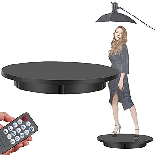 360-Grad Drehbarer Elektrisch Drehteller für Fotografie Automatischer Drehplattform Drehplatte/Rotierender Teller mit Fernbedienung,42cm,100kg Belasten,für Schmuck/Uhren/Modell Produktanzeige,Black Cover